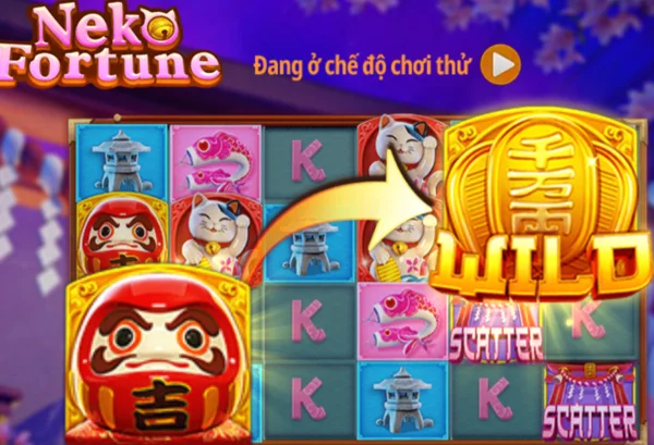 Tính năng Wild, Free Spins và jackpot trong Neko Fortune