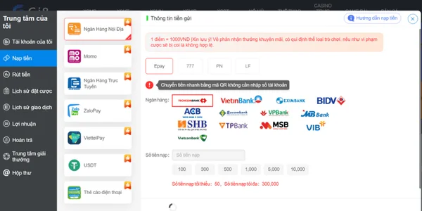 Nắm thông tin về cách nạp tiền GI8 để áp dụng hiệu quả