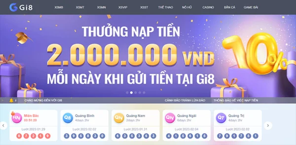 Chương trình thưởng nạp tiền mặt lần đầu tại Gi8