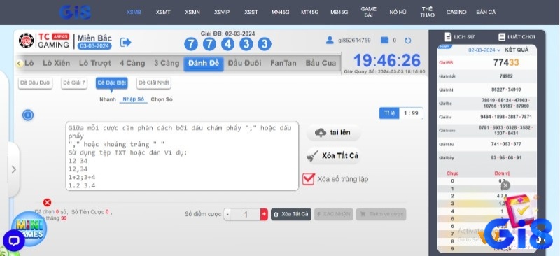 Xổ số lô đề tại nhà cái Gi8 có tỉ lệ chung thưởng cực kì cao