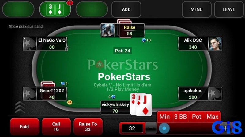 Giao diện bàn chơi poker online giúp người chơi kết nối và thi đấu qua internet với tính công bằng được đảm bảo bằng thuật toán RNG