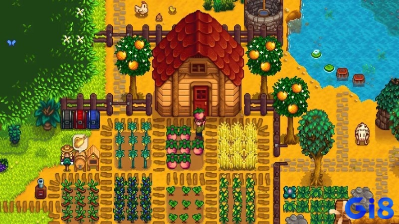 Game nhẹ cho PC với trồng trọt, chăn nuôi và khám phá thế giới nông trại pixel art trong Stardew Valley.