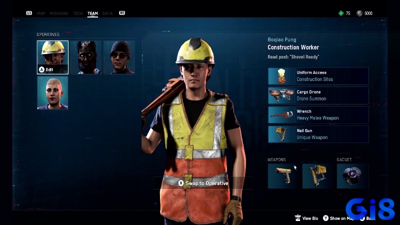 Quy trình tuyển mộ đặc trưng của game Watch Dogs: Legion, cho thấy cách mỗi cá nhân trở thành một phần của mạng lưới phản kháng với kỹ năng và câu chuyện riêng.