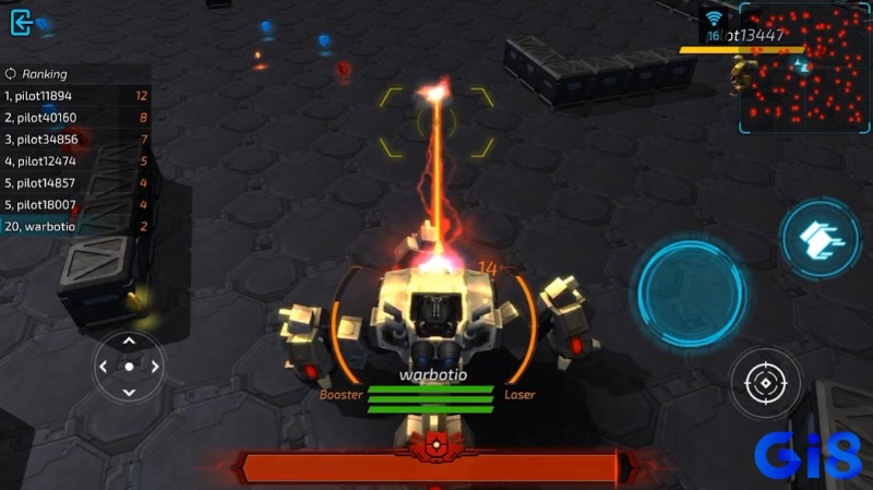 Warbot.io ấn tượng với đồ họa 3D đẹp mắt và hệ thống chiến đấu chân thực, tạo cảm giác cực đã tay