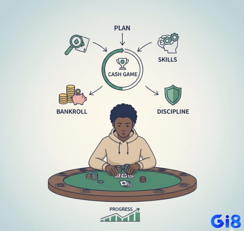 Người chơi poker cash game kết hợp kiên nhẫn với chiến thuật linh hoạ và kỷ luật tự giác để chinh phục Cash Game
