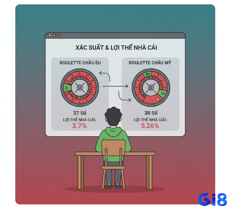 Người chơi phân tích xác suất và lợi thế nhà cái trong các biến thể Roulette