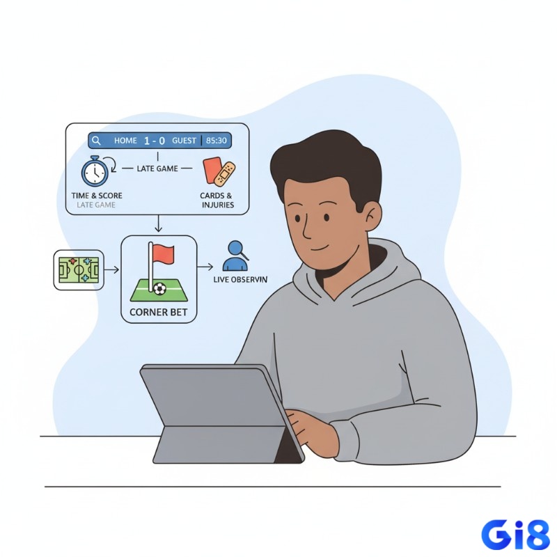 Người chơi cá cược, theo dõi diễn biến trận đấu, tỷ số, thẻ phạt và chấn thương để dự đoán phạt góc