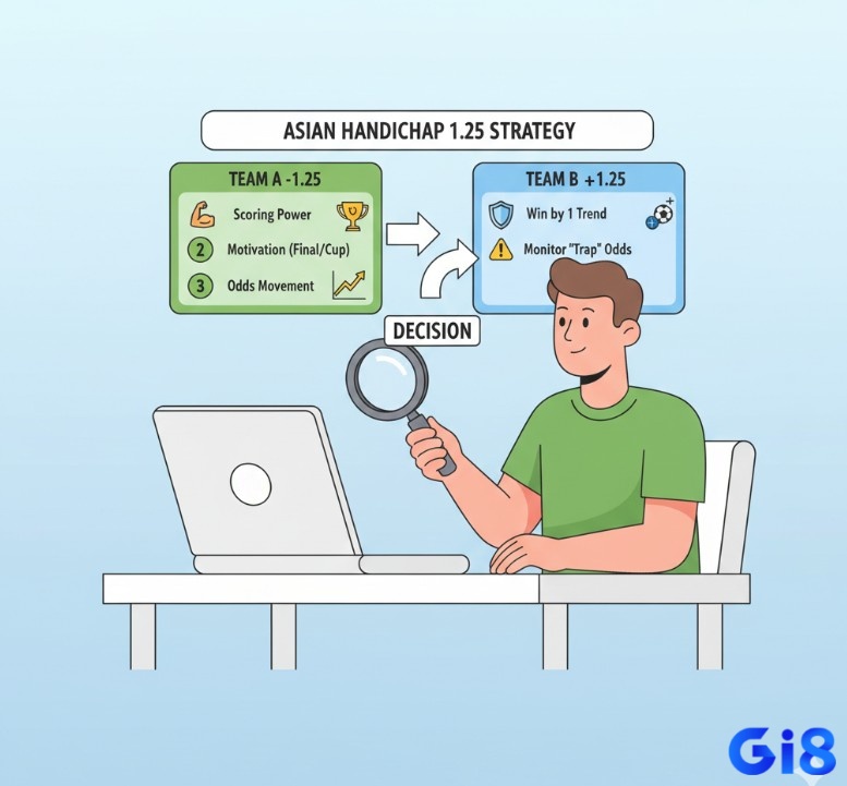 Người chơi cá cược bóng đá phân tích kèo chấp 1.25, tập trung vào khả năng ghi bàn và động lực thi đấu, cùng với biến động tỷ lệ cược để đưa ra quyết định