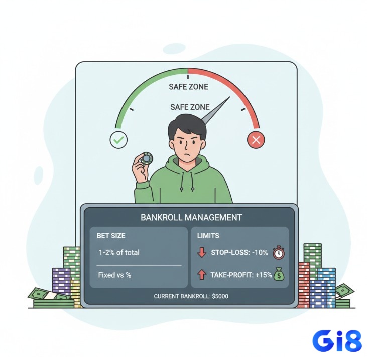 Người chơi quản lý vốn cẩn thận, đặt ra giới hạn cược và cắt lỗ/chốt lời để tránh "cháy tài khoản"