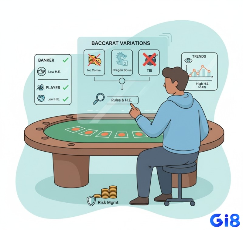 Người chơi baccarat phân tích các lựa chọn đặt cược, tránh cửa Hòa để tối ưu chiến thuật