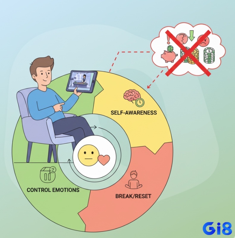 Người chơi duy trì tâm lý ổn định, tránh trạng thái "Tilt" để đưa ra quyết định đúng đắn khi chơi