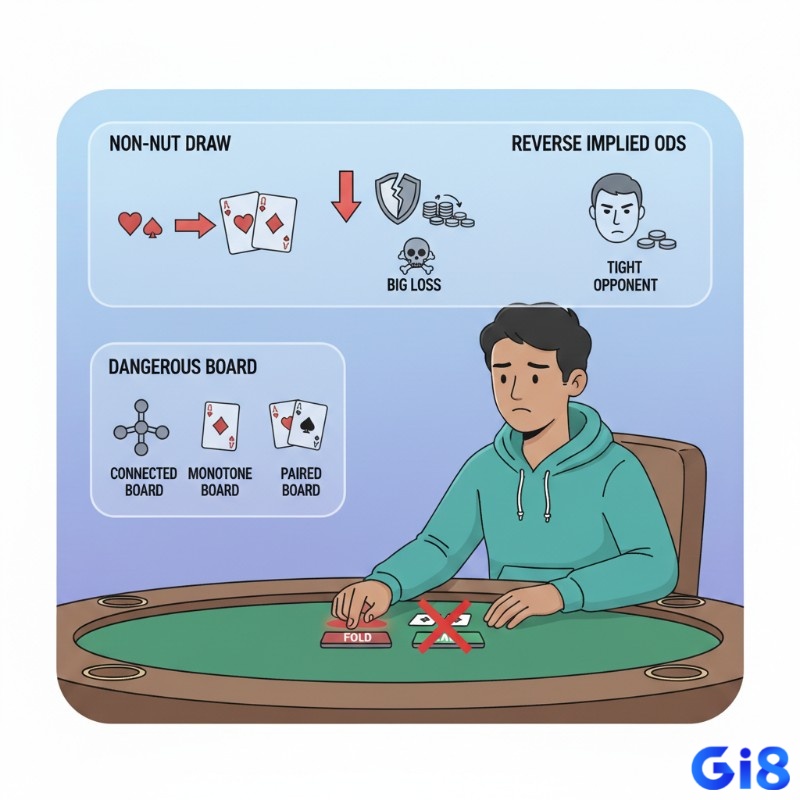 Người chơi poker phân tích Reverse Implied Odds để tránh rủi ro thua lỗ lớn khi bài đợi không phải là bài mạnh nhất