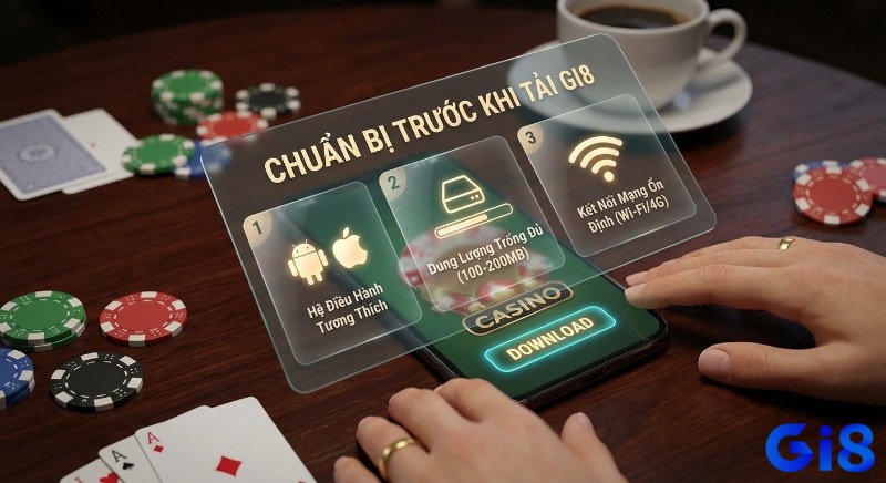 Checklist 3 điều kiện cần và đủ trước khi tải xuống Gi8: hệ điều hành tương thích, dung lượng trống và kết nối mạng ổn định