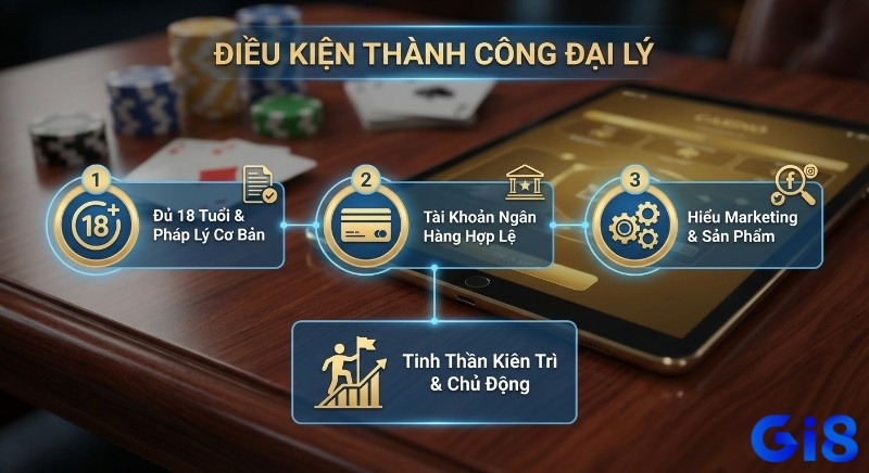 Tổng quan các điều kiện cần để trở thành đại lý GI8 thành công, chi tiết 3 yếu tố cơ bản và tinh thần chủ động
