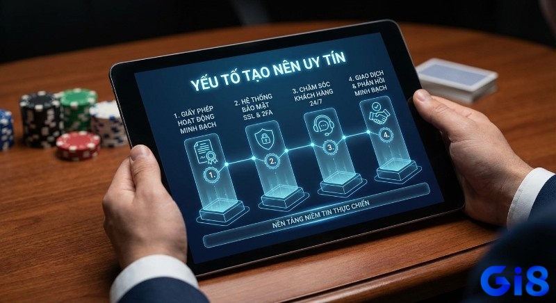 Checklist 4 yếu tố tạo nên uy tín GI8: giấy phép, bảo mật, CSKH 24/7 và giao dịch minh bạch từ góc độ thực chiến