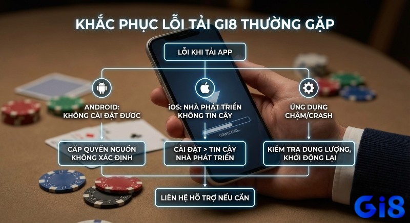 Quy trình khắc phục lỗi tải app Gi8, hướng dẫn xử lý các vấn đề cài đặt Android, iOS và lỗi ứng dụng bị chậm, crash