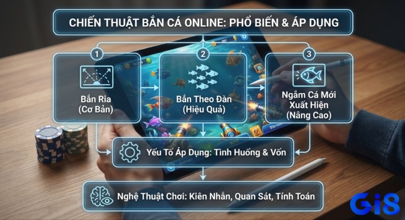 Tổng quan 3 chiến thuật bắn cá online phổ biến: bắn ria, theo đàn, ngắm cá mới, hướng dẫn áp dụng dựa trên vốn, kiên nhẫn trong kinh nghiệm bắn cá online