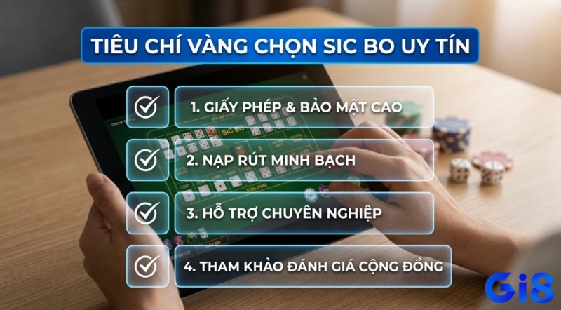 Checklist 4 tiêu chí vàng chọn nền tảng Sic Bo online uy tín, công bằng: giấy phép, bảo mật, nạp rút minh bạch, tham khảo đánh giá cộng đồng