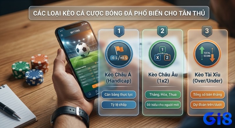 Tổng quan 3 loại kèo cá cược bóng đá tân thủ cần biết: Kèo Châu Á, Châu Âu, Tài Xỉu kèm giải thích chi tiết