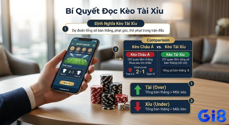 Tổng quan bí quyết đọc kèo Tài Xỉu (Over/Under) chuyên sâu, định nghĩa, so sánh kèo Châu Á, giải thích Tài và Xỉu
