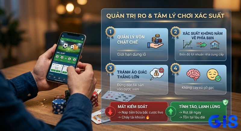 Hướng dẫn quản trị rủi ro, tâm lý khi chơi xác suất: quản lý vốn, hiểu xác suất, tránh ảo giác và luôn tỉnh táo rút lãi