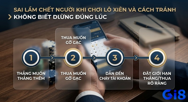 Quy trình 4 bước về sai lầm không biết dừng đúng lúc khi chơi Lô xiên là gì: từ muốn thắng/gỡ gạc đến cháy tài khoản, và cách đặt giới hạn thắng thua
