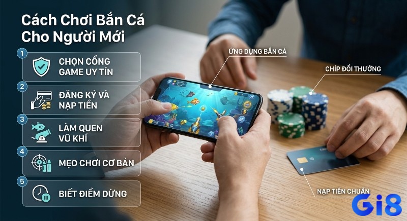 Quy trình 5 bước hướng dẫn chơi bắn cá đổi thưởng là gì A-Z cho người mới, từ chọn cổng game đến mẹo chơi cơ bản