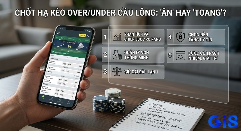 Hướng dẫn 5 nguyên tắc chiến thắng kèo cược cầu lông over/under: phân tích, quản lý vốn và cược có trách nhiệm trên ứng dụng di động