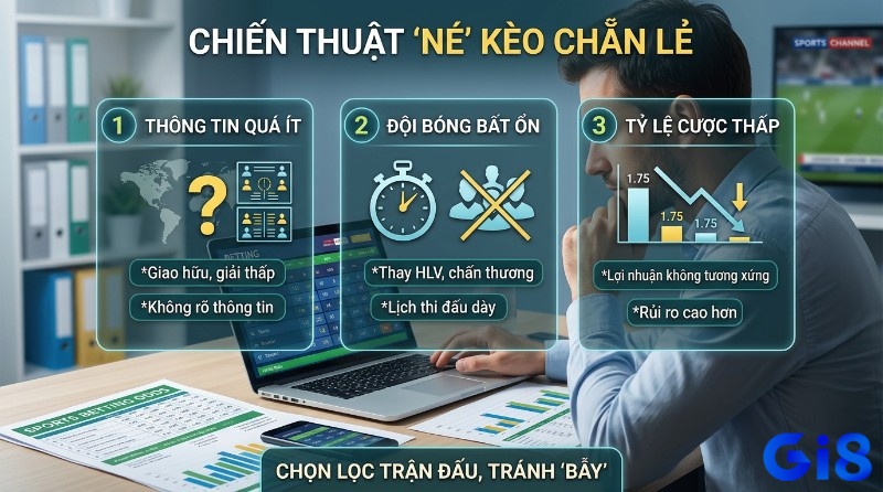 Khi dữ liệu mờ nhạt, phong độ đội bóng thất thường hoặc tỷ lệ không đủ “điểm tựa”, việc đứng ngoài kèo chẵn lẻ thường là lựa chọn an toàn hơn để hạn chế rủi ro