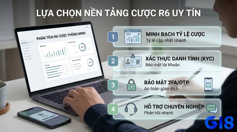 Lựa chọn nền tảng cược Rainbow Six Siege là gì uy tín với 4 tiêu chí: minh bạch tỷ lệ cược, xác thực KYC, bảo mật 2FA/OTP, hỗ trợ chuyên nghiệp