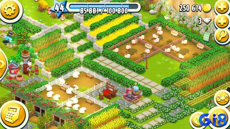 Trang trại Hay Day được mở rộng và trang trí với nhiều khu sản xuất sinh động