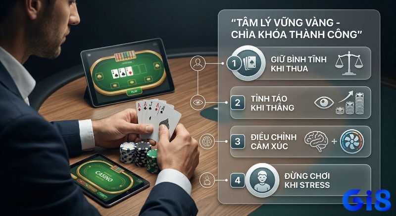 Quy tắc vàng làm chủ tâm lý để thành công lâu dài khi chơi casino: 4 bước giữ bình tĩnh, tỉnh táo và điều chỉnh cảm xúc hiệu quả
