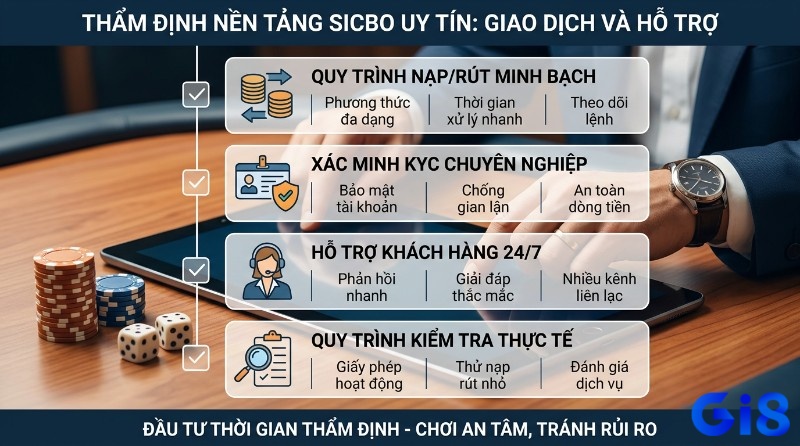 Thẩm định nền tảng Sicbo uy tín qua giao dịch nạp rút minh bạch, KYC chuyên nghiệp, hỗ trợ 24/7 và kiểm tra thực tế
